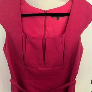 David Meister cranberry twill dress